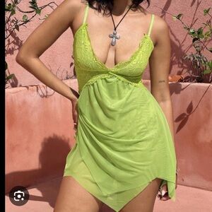 Tinkerbell green lace dress